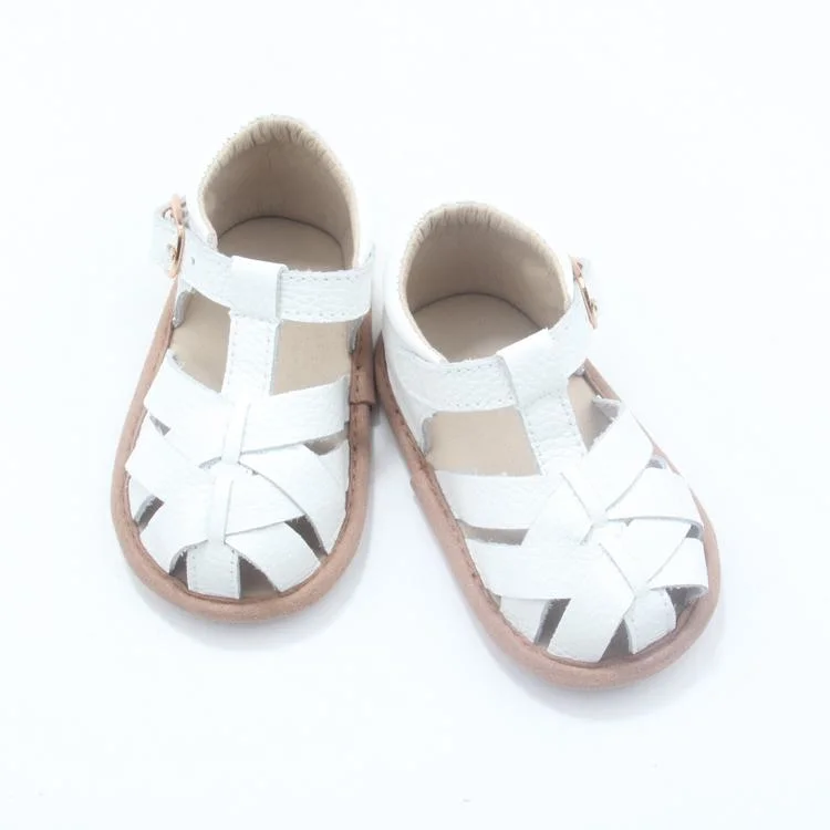 Strappy Style Real Leather Kids Unisex Sandals