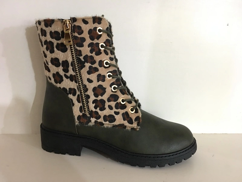 Leopard with PU Fashipn Women Upper PVC Injection Boots Casual Shoes Footwear Ladies Shoes Ladies Boots