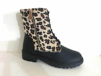 Женские ботинки с леопардовым принтом из искусственной кожи и ПВХ, повседневная обувь, женская обувь, женские ботинки